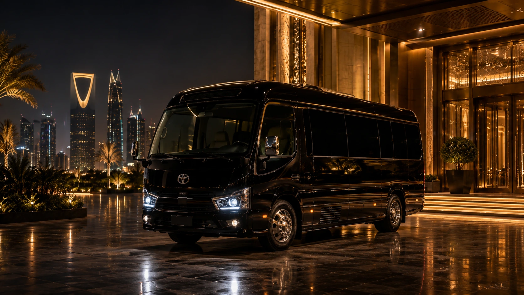 Toyota Coaster group hotel transfer Riyadh